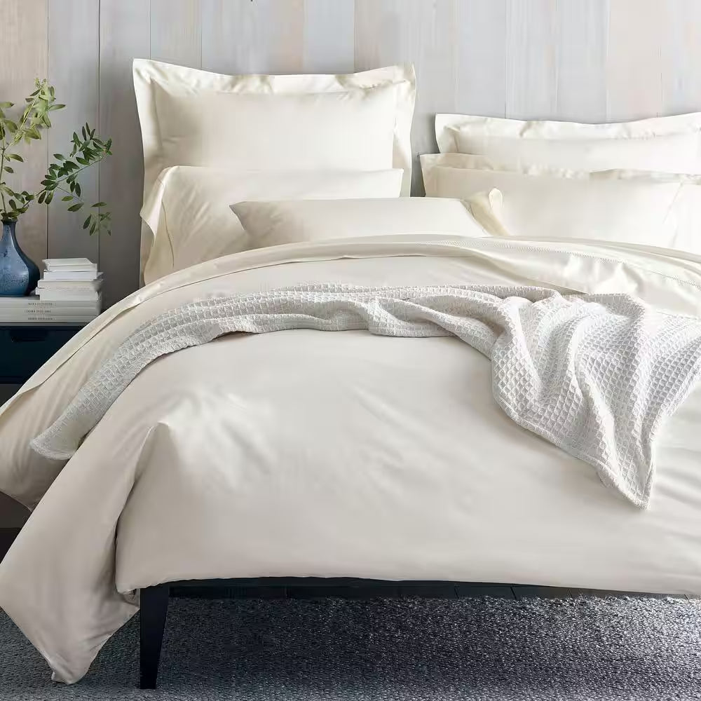 Legends Hotel Organic Ivory Solid 300-Thread Count Legends Hotel Organic Sateen Twin/Twin XL Flat Sheet