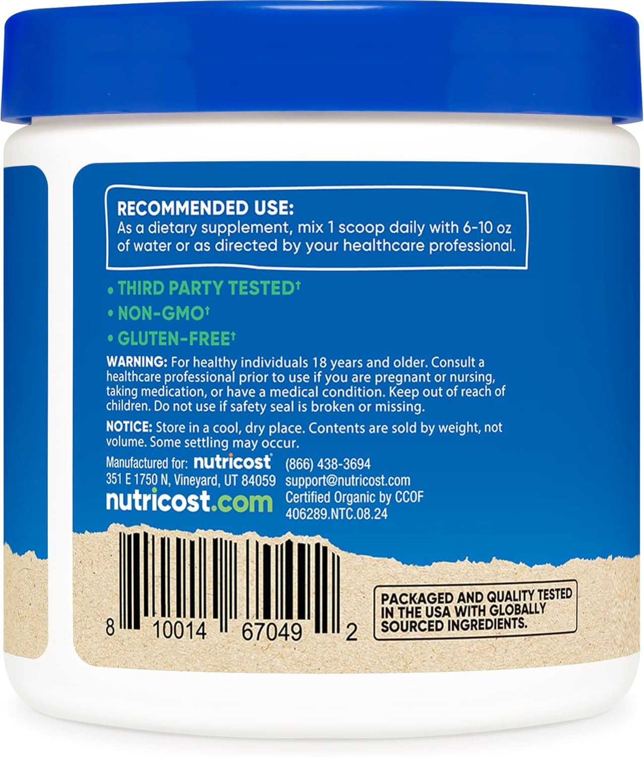 Organic Lion'S Mane Mushroom Powder 4Oz - Certified USDA Organic