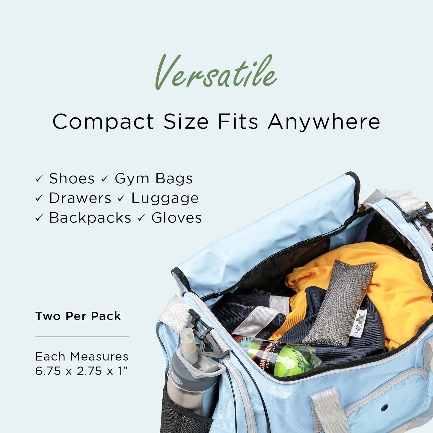 Shoe Deodorizer Insert. Bamboo Charcoal Sport & Gym Bag Odor Absorber & Boot Deodorizer