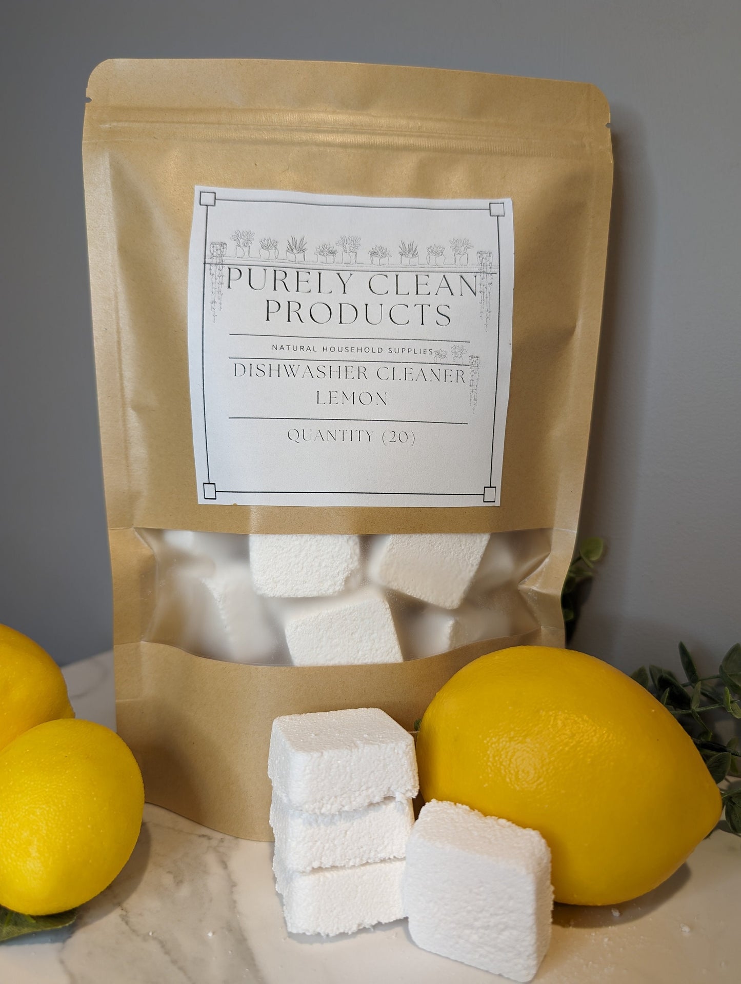 Organic Lemon Dishwasher Tablets - Eco-Friendly Natural Cleaning for Sparkling Dishes