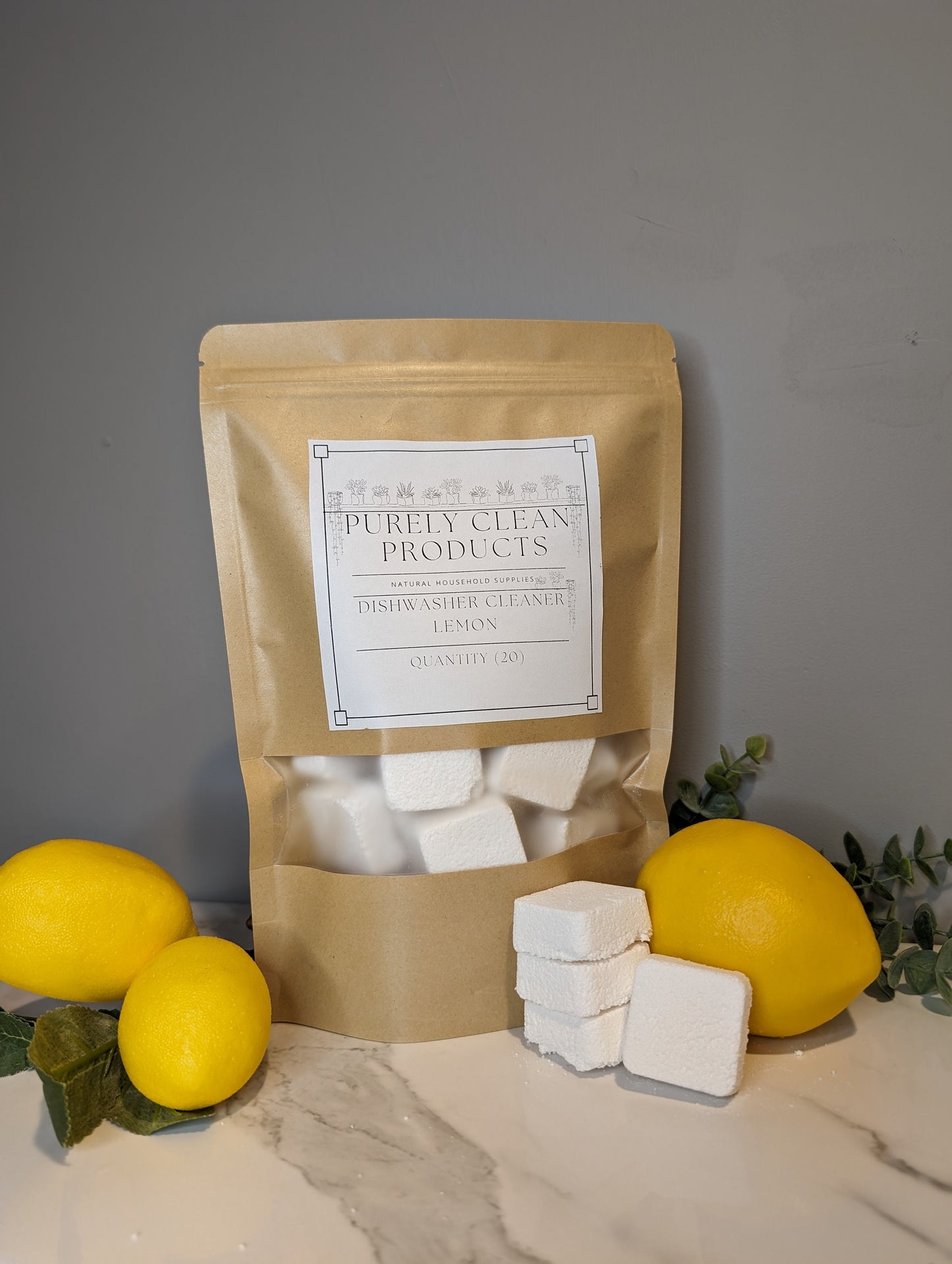 Organic Lemon Dishwasher Tablets - Eco-Friendly Natural Cleaning for Sparkling Dishes