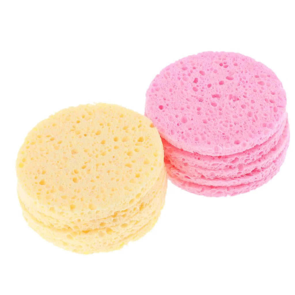 10Pcs Compressed Facial Sponge Cellulose Cleansing Sponges Natural Cleaning Sponge Neck Body, Reusable Makeup Remover