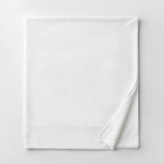 Legends Hotel Organic White Solid 300-Thread Count Legends Hotel Organic Sateen Twin/Twin XL Flat Sheet