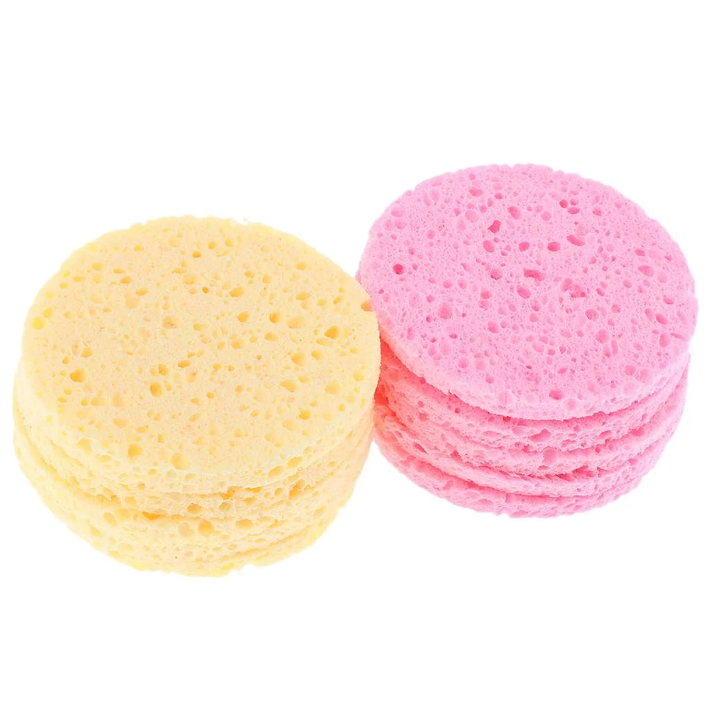 10Pcs Compressed Facial Sponge Cellulose Cleansing Sponges Natural Cleaning Sponge Neck Body, Reusable Makeup Remover