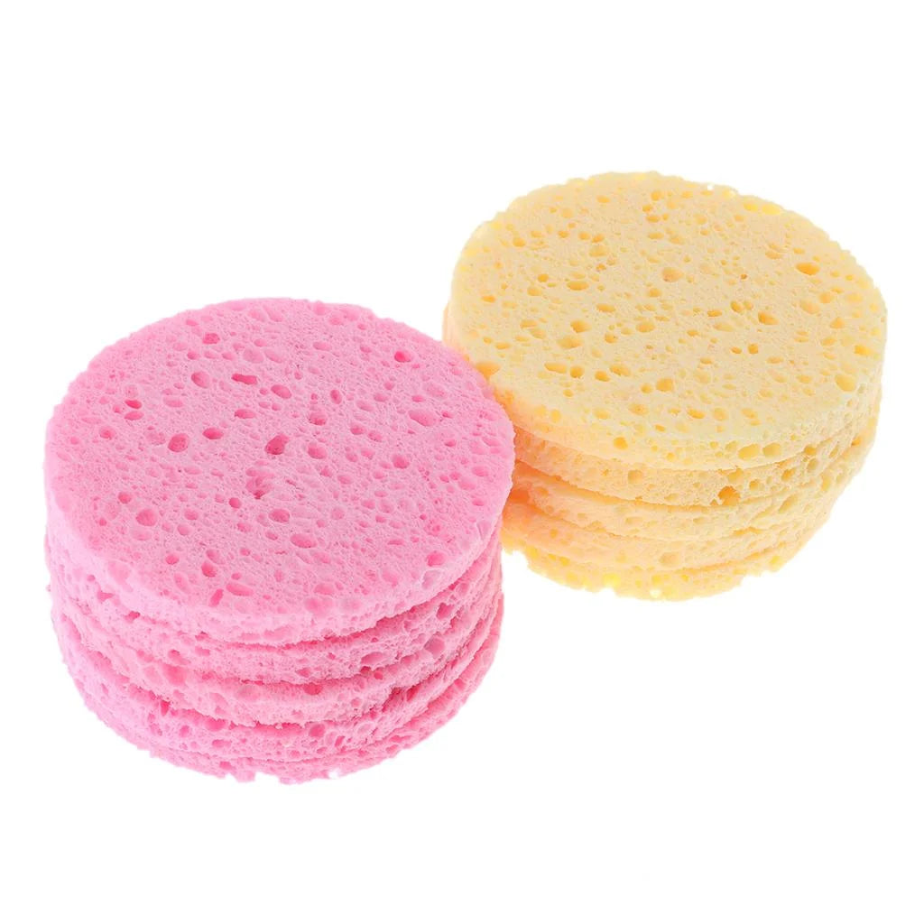 10Pcs Compressed Facial Sponge Cellulose Cleansing Sponges Natural Cleaning Sponge Neck Body, Reusable Makeup Remover