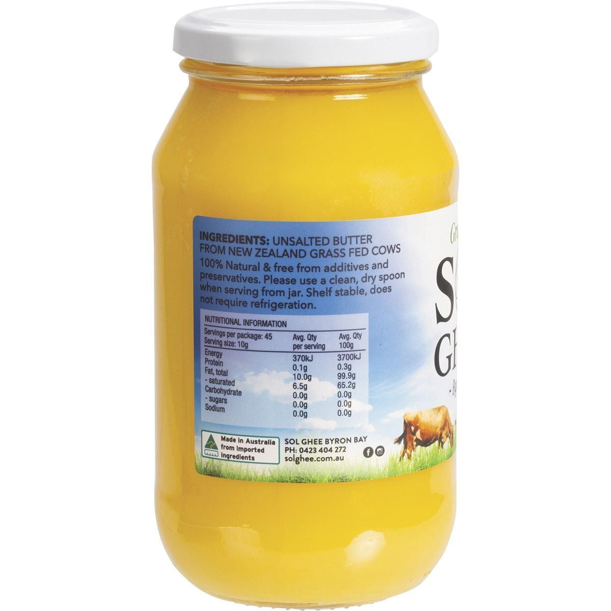 SOL ORGANICS Grass Fed Ghee 450G