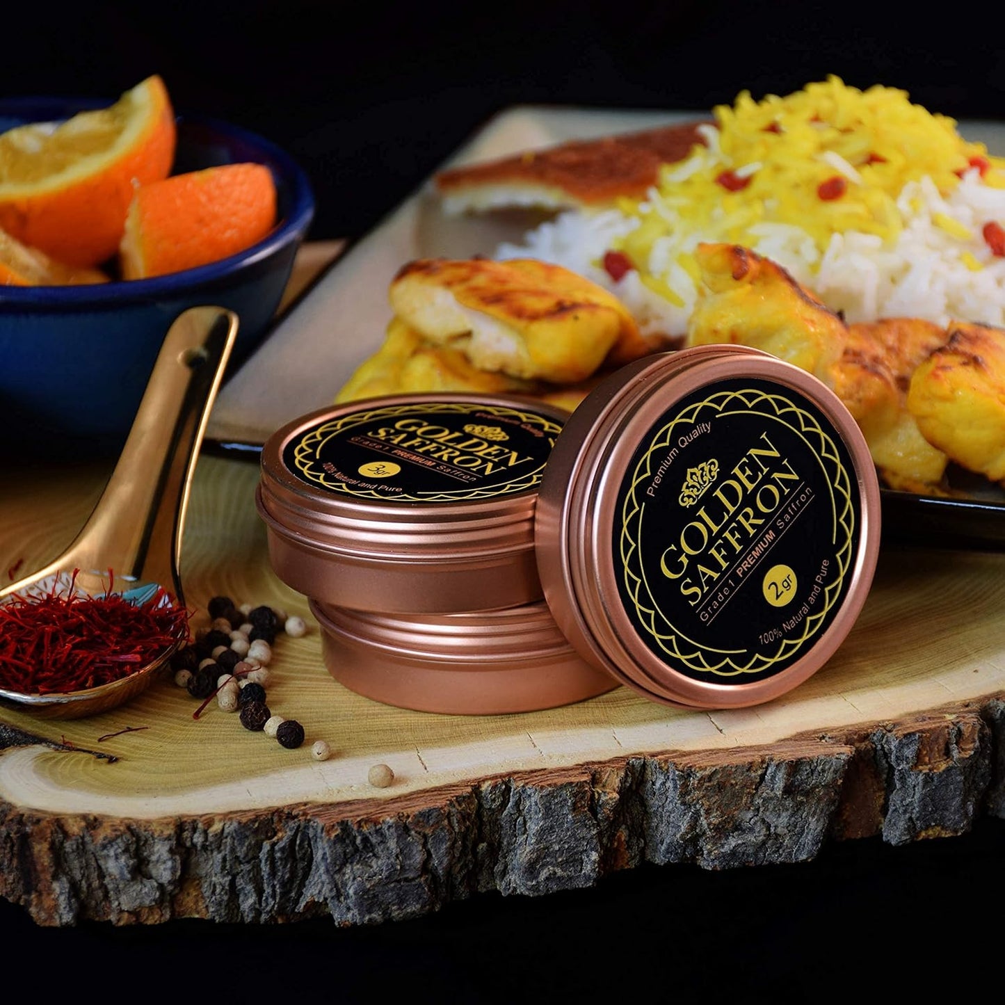 , Finest Pure Premium All Red Saffron Threads, Grade A+ Super Negin Non-Gmo Verified. for Tea, Paella, Rice, Desserts, Golden Milk and Risotto (2 Grams)