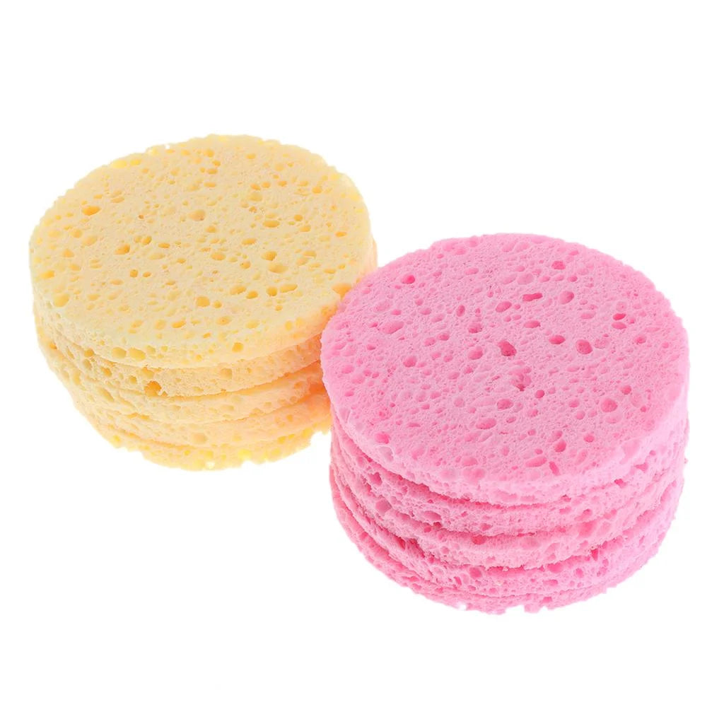 10Pcs Compressed Facial Sponge Cellulose Cleansing Sponges Natural Cleaning Sponge Neck Body, Reusable Makeup Remover