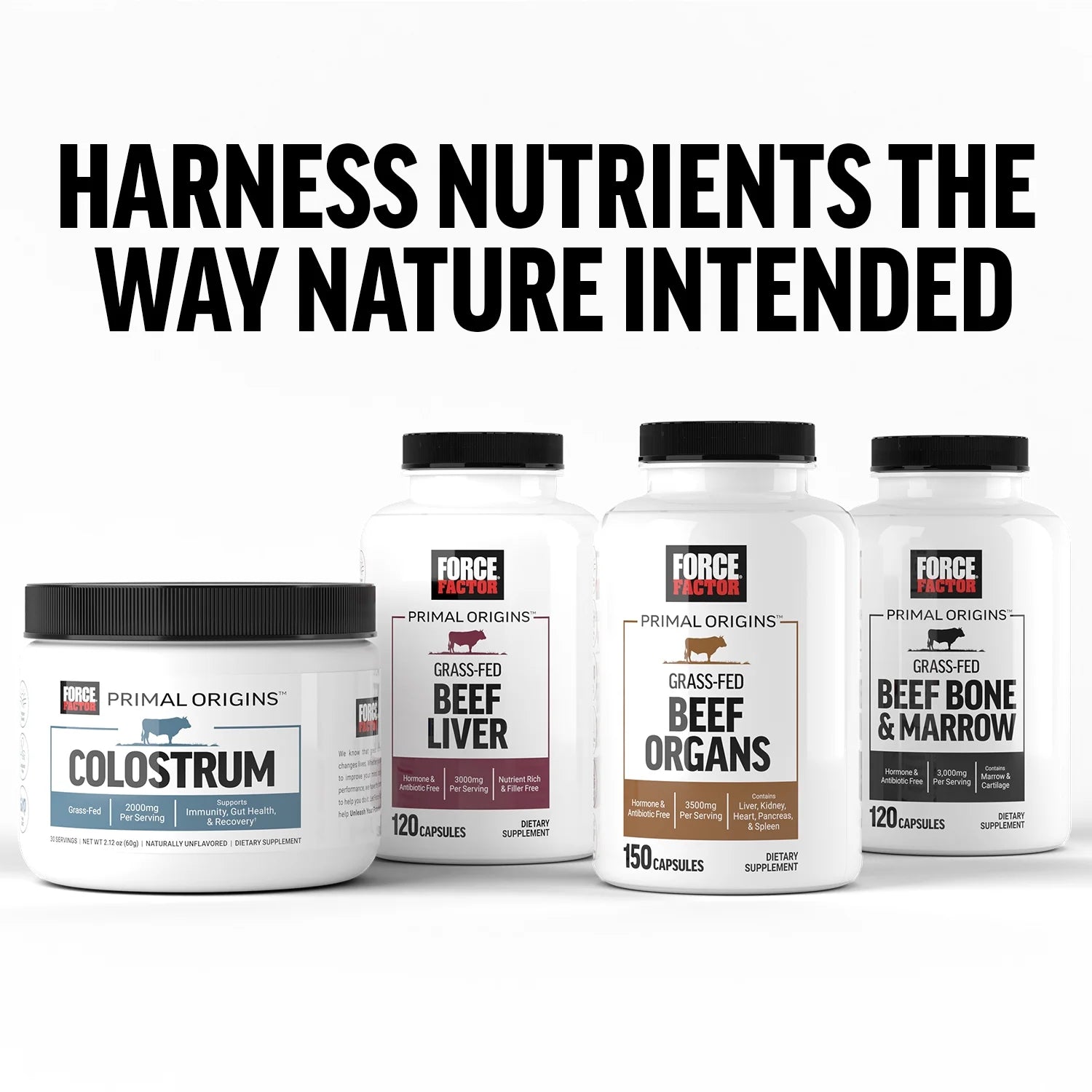 Primal Origins Beef Organ Supplement Made with Pasture-Raised, Grass Fed Beef, 150 Capsules