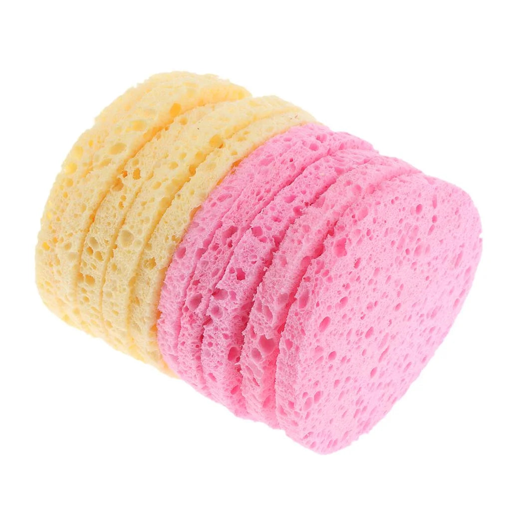 10Pcs Compressed Facial Sponge Cellulose Cleansing Sponges Natural Cleaning Sponge Neck Body, Reusable Makeup Remover