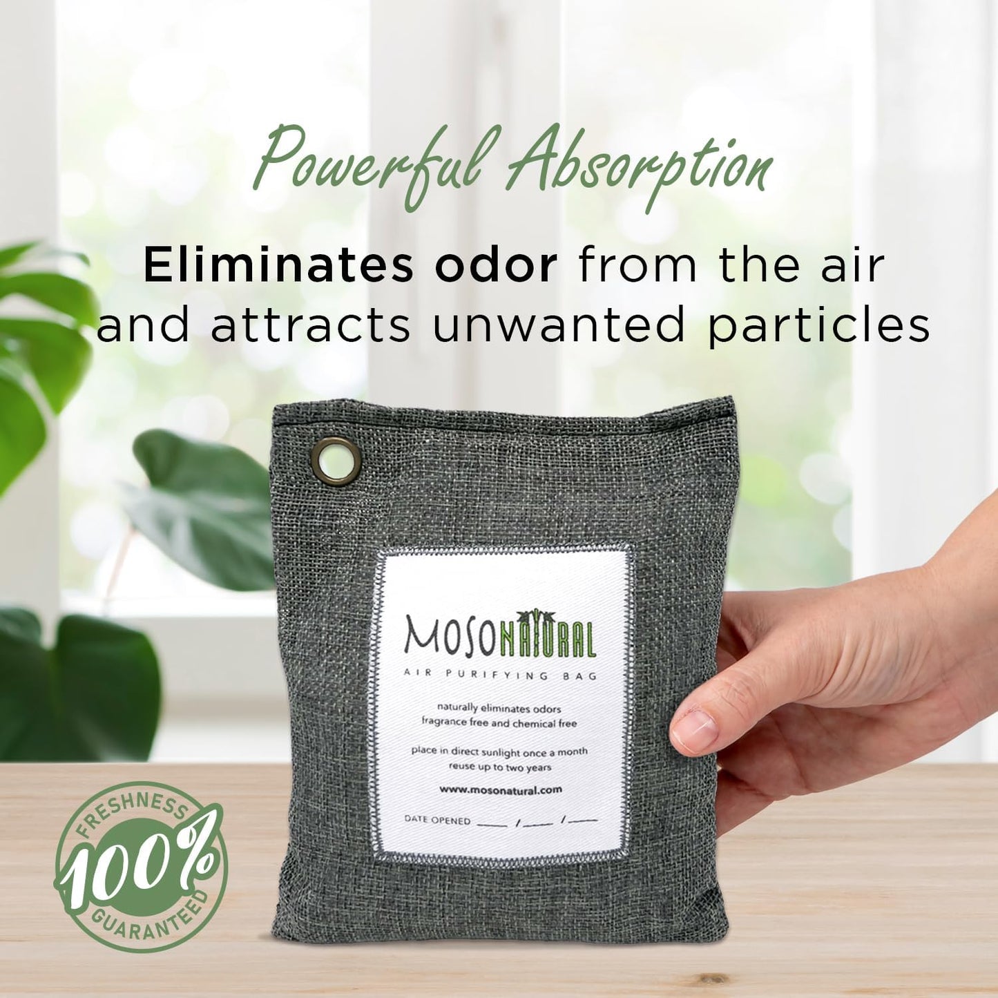 Air Purifying Bag 200G (2 Pack) Bamboo Charcoal Odor Absorber for Home & Car | Closet Odor Eliminator, Small Room Deodorizer & Car Air Freshener | Long Lasting Charcoal Bags Cover 90Sqft