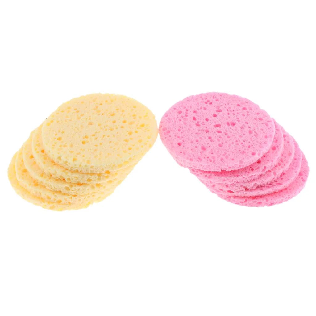 10Pcs Compressed Facial Sponge Cellulose Cleansing Sponges Natural Cleaning Sponge Neck Body, Reusable Makeup Remover